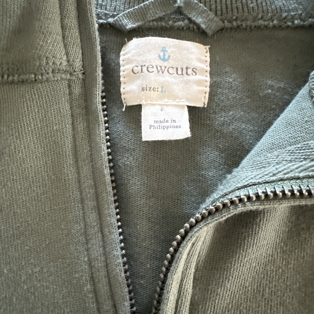 Crewcuts J Crew Boys L (10) Spruce‎ Sueded 1/2 Zip Popover Shirt Preppy Coastal